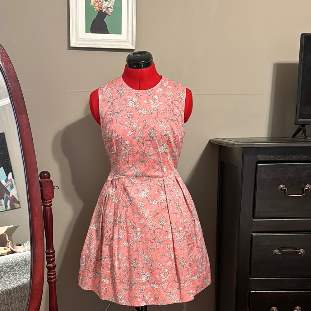 Floral Pink Sleeveless Dress